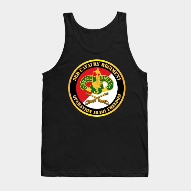 3rd Cavalry Regiment DUI - Red White - Operation Iraqi Freedom Tank Top by twix123844